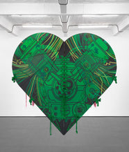 Load image into Gallery viewer, Jericho Beau x Modern Art Oxford Pink & Green Heart Earrings
